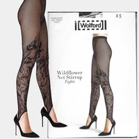 Wolford Wildflower Net Stirrup Tights • Xs • Black ... Steghose Als Zartes Netz