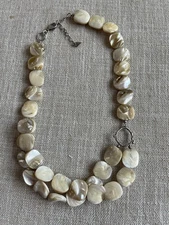 Retired Silpada MOP Mother of Pearl 925 Sterling Silver Necklace 18-20" N1825
