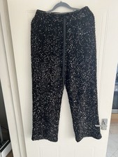 Women’s Black Sequin Sparkling Trousers Size Medium 10-12