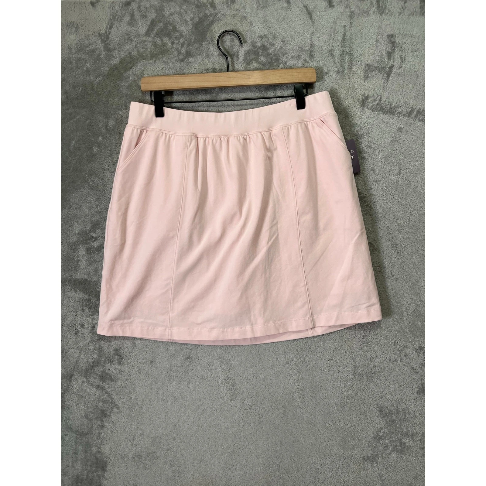 Christopher & Banks Pink Cotton Skort Large Pull On Elastic Golf Athleisure New