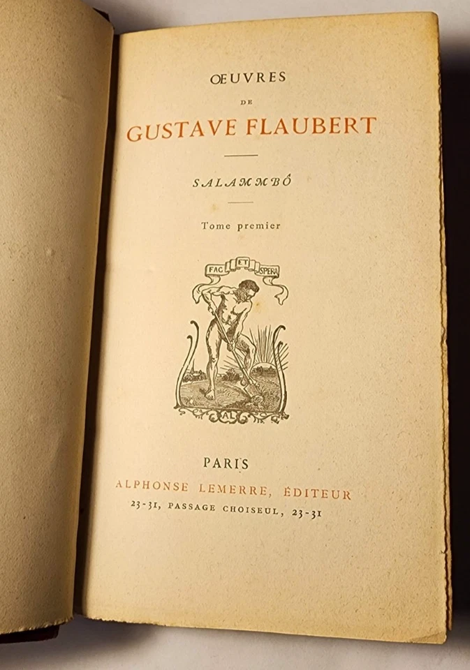 c. 1884 GUSTAVE FLAUBERT WORKS OEUVRES 9 VOL ILLUST SET MADAME BOVARY, SALAMMBO - Image 4 of 4