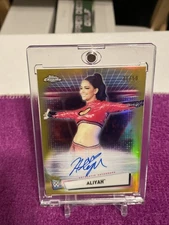 2021 TOPPS CHROME WWE GOLD REFRACTOR ALIYAH ON CARD AUTO AUTOGRAPH SP#/50 NXT