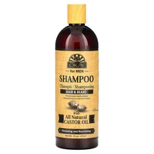 For Men, Shampoo, Hair & Beard with All Natural Castor Oil, 16 oz (473 ml)