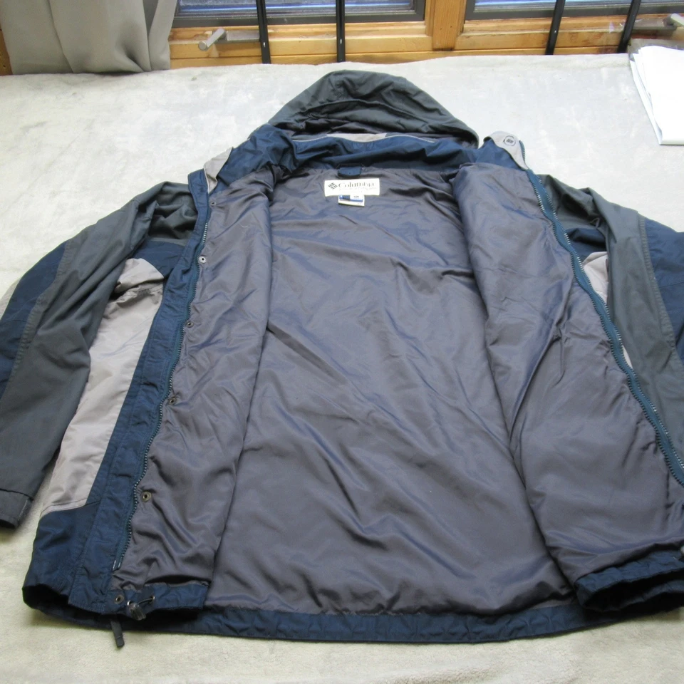 Chaqueta Columbia Para Hombre XL Azul Intercambio Impermeable Con Capucha Cremallera Completa 3 en 1 Shell Foto 3 de 4