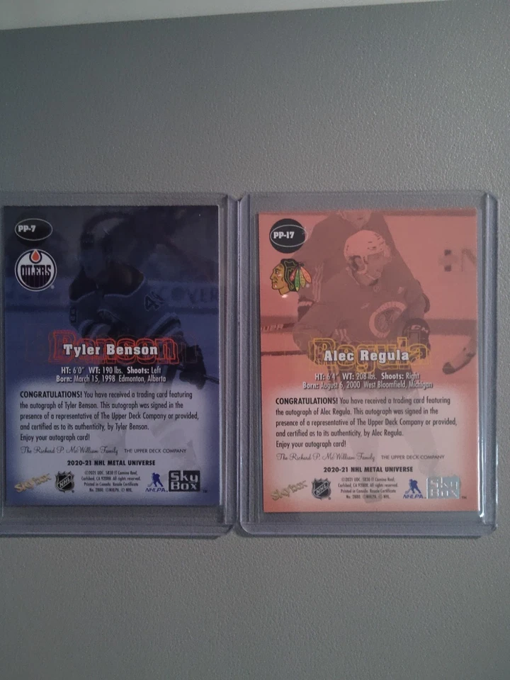 TYLER BENSON/ALEC REGULA SKYBOX AUTOS..2 CARD DEAL - Image 2 of 4