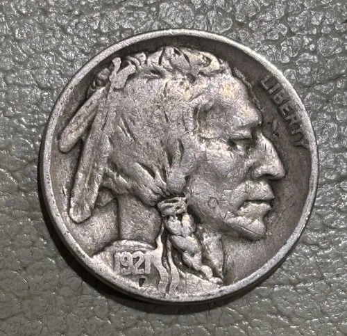 1921 Buffalo nickel, nice original FINE Condition, full date 1/2 horn, no issues