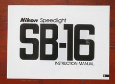 NIKON SB-16 SPEEDLIGHT INSTRUCTION BOOK/179367