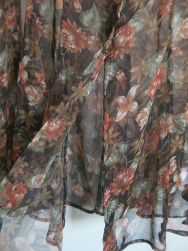 JOIE Silk VAL floral Top Blouse M black caviar LS long sleeve tunic brown $338 - Picture 6 of 11