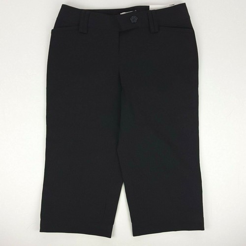 NEW Ann Taylor Loft Marisa 2P Black Striped Cropped Capris Stretch Low Waist