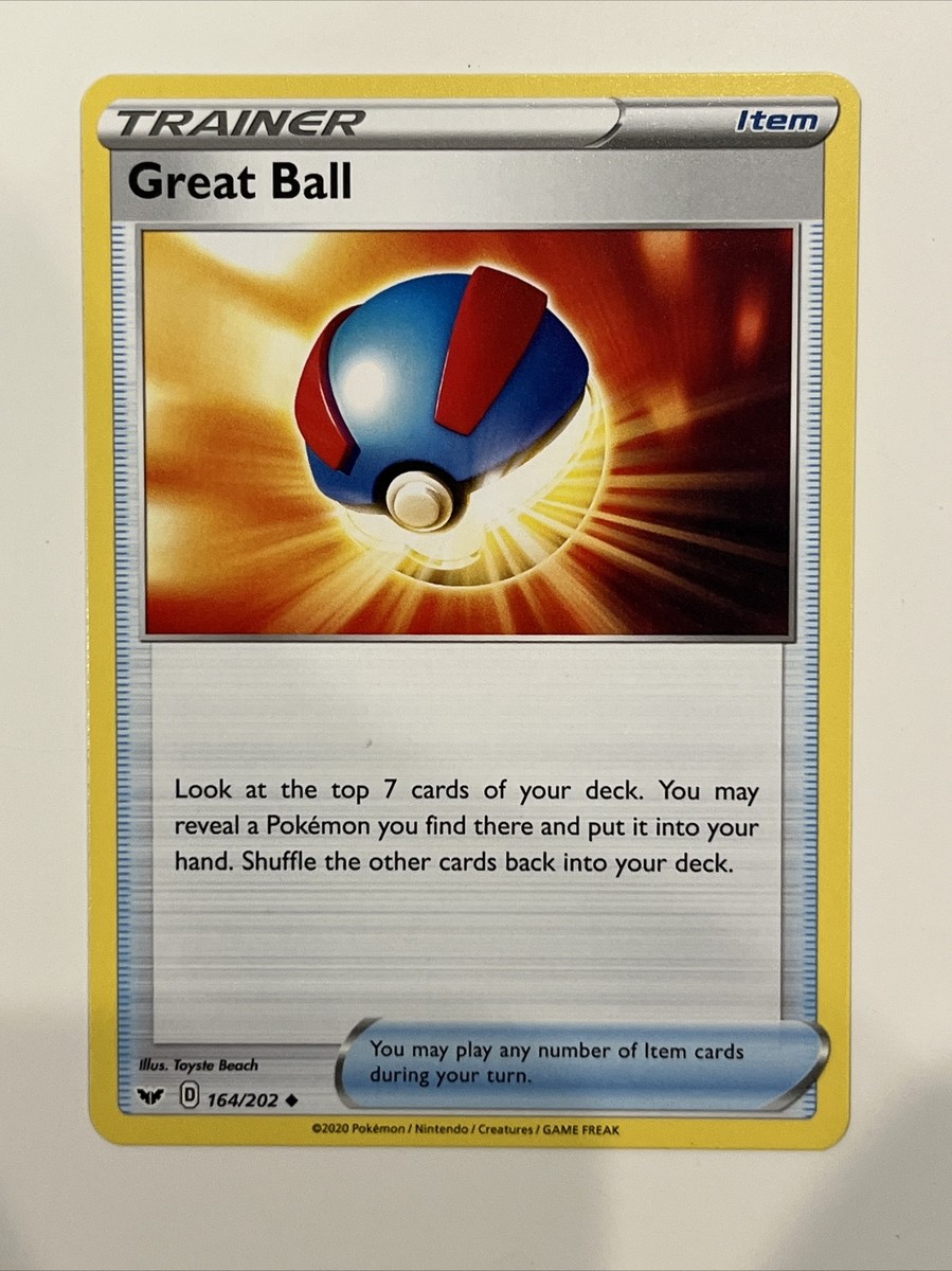 pokemon great ball card Trainer Great Ball Pokemon Card 164/202