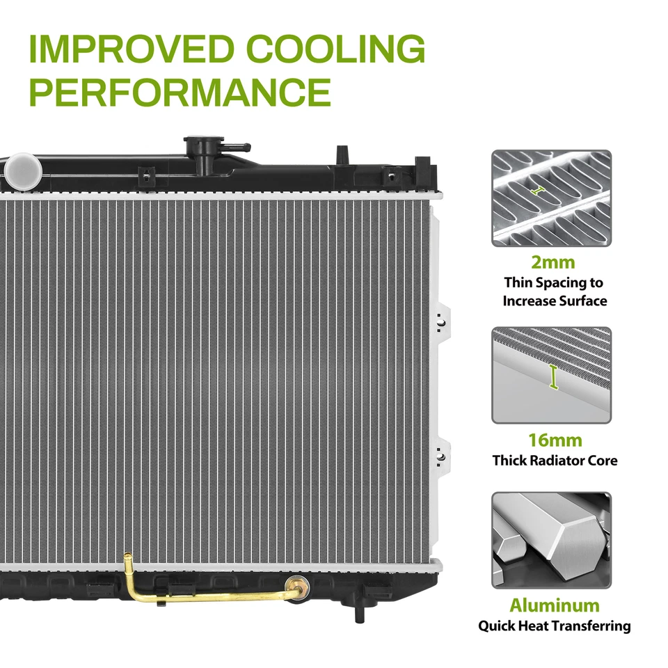 Aluminum Radiator For 2004 2005 2006 2007 2008 2009 Kia Spectra Spectra5 1.8 2.0 - Изображение 2 из 4