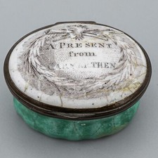 18th Century Antique Bilston & Battersea Enamel Trinket Box Present Carmarthen