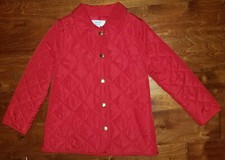 Girl's Crown  Ivy Red Long Sleeve Snap Up Quilted Ltwt Jacket Sz S, XL