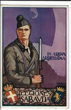Italian Art Military MVSN Postcard Io Legione Sabauda Artist Signed