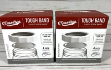 Masontops Tough Bands Plastic Screw Jar Bands 4 Pack Wide Mouth Reusable 2-Boxes
