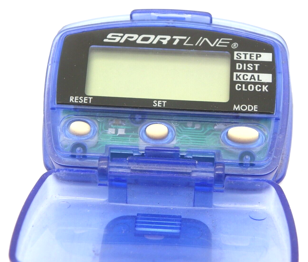 2003 Sportline Electronic Pedometer SDC Blue Clear Shell Lasting