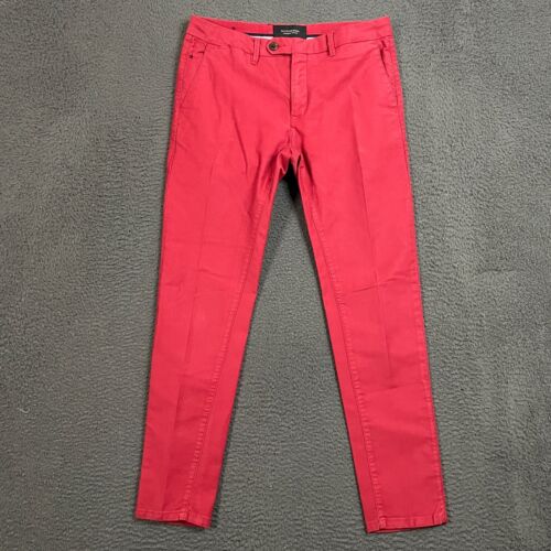 Scotch & Soda Pants Mens 30x29 Red Mott Slim Fit Chinos Stretch Preppy Casual