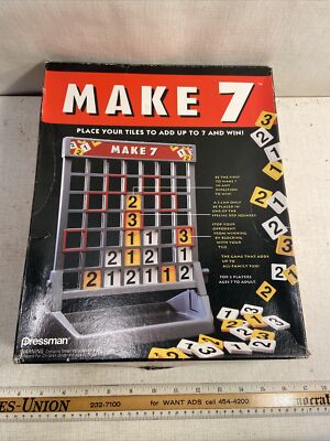 Make 7 Board Game by Pressman 2 Players Like Connect 4 add up to 7 Number Game