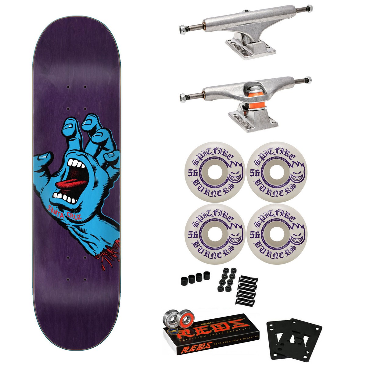 Santa Cruz Skateboard Complete Screaming Hand 8.375