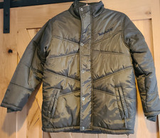 Timberland Women's M 12-14 Outdoor Performance Green Puffer Coat Zip Fleece Line