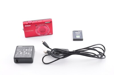 Nikon Coolpix S6200 Red Excellent+5 16.0MP Compact Digital Camera