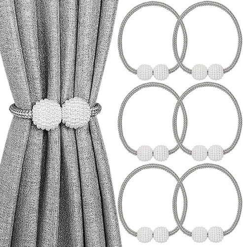 4/6Pack Magnetic Curtain Tiebacks, Decorative Curtain Holdbacks for Window Decor - Picture 15 of 26