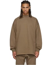 NWT, FEAR OF GOD ESSENTIALS CREWNECK WOOD, LARGE