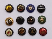 12 tappi capsule spumante vino frizzante champagne bevande birra vintage lotto N