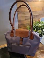 Neu! HEXAGONA ~ HAND- SCHULTER- TASCHE BAGUETTE-TASCHE HENKEL- Taupe Braun Nylon