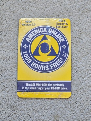 Vintage AOL CD-Rom America Online Version 6.0 1000 Hours Sealed