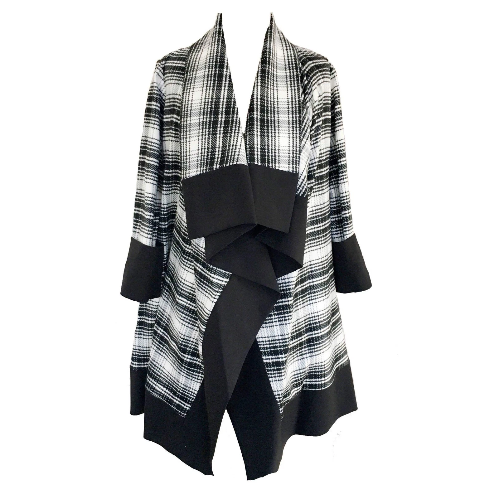 Cappotto giacca outerwear Michael Kors nero a righe bianche a quadri $400 Taglia M