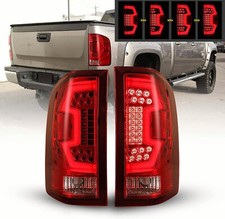 Red Tail Lights For 2007-2013 Chevy Silverado 1500 2500 Hd Led Sequential Brake