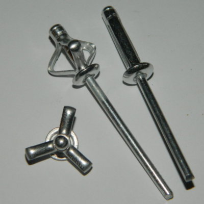 250 Stück Presslaschennieten 4,8x15,3 Alu/Alu Flachkopf  Presslaschnieten