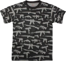 Black Guns & Rifles Tee 2nd Amendment Rights Vintage Short Sleeve T-Shirt