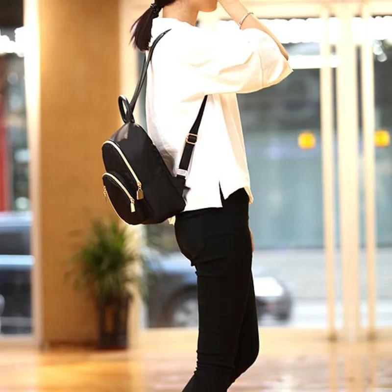 Waterproof Mini Backpack Women Purse Nylon Shoulder Rucksack  display picture 2