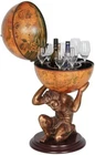 33" Globe Bar Wine Cabinet Atlas Wine Bar Stand Bottle Shelf Liquor Storage US
