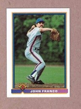 1991 Bowman Baseball Card #475 John Franco New York Mets