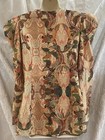 A. PEACH Double-Breasted BLAZER~Large~PUFF Sleeves Queen Ann Neck PAISLEY New — photo 9