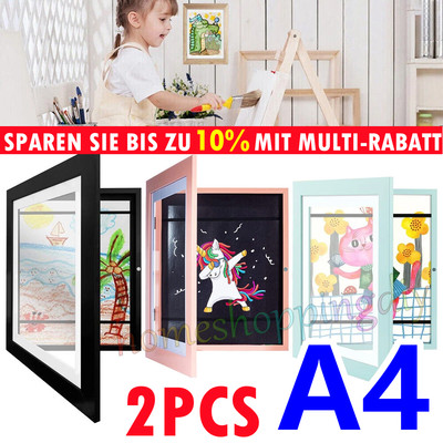 2er Pack Kinder Holz Bilderrahmen Foto Rahmen Collage Wanddeko Poster.Befüllbar