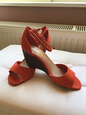Next Orange Wide Fit Wedge Shoes Size 4 BNWT