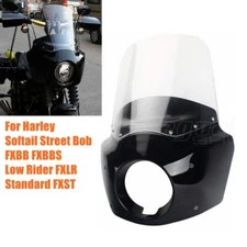 Front Headlight Fairing w/ 15" Windshield For M8 Softail FXBB FXST FXLR 2018-up