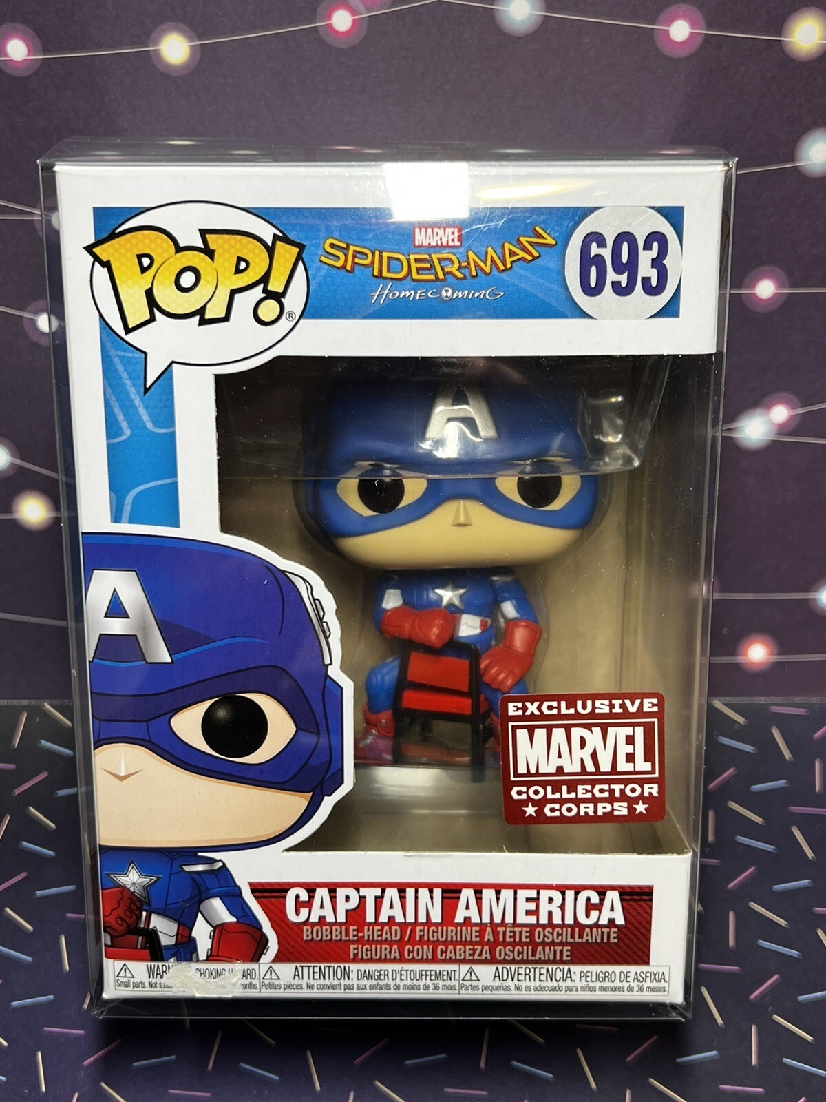 Funko Pop Marvel Collector Corps Captain America #693 Spider-Man Homecoming