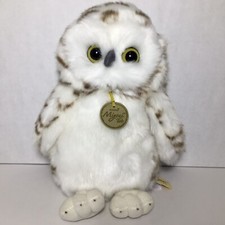 Miyoni by Aurora White/Brown SNOW OWL Stuffed Animal Plush 8"