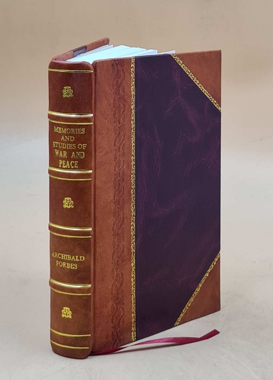 Vintage 1895 Leather Bound Memoirs of War and Peace by Archibald Forbes