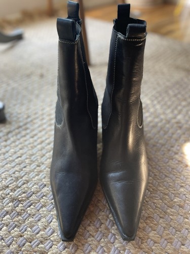 Women’s Leather Ankle Boots Topshop, cowboy style. Size 39 - Picture 3 of 6