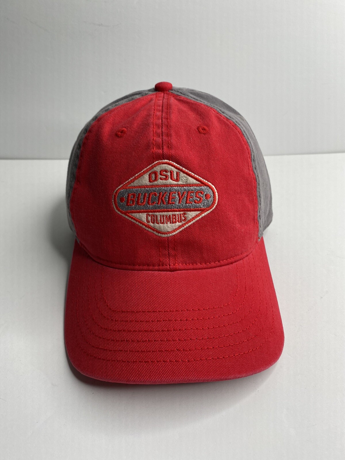 Ohio State University OSU Buckeyes Red Grey Adjustable Strapback NCAA Hat Cap