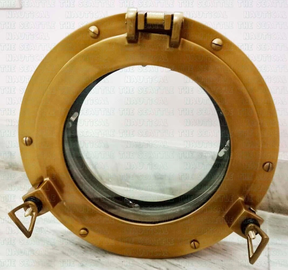 Antiguo Latón 12" Ventana Ojo de Buey Canal Barco Ventana Ojo de Buey Decoración del Hogar Nuevo Foto 3 de 4