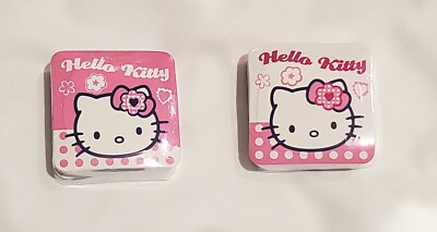 Lot of 2 Sanrio Hello Kitty Square Pink Magic Towels in 2 Designs 25cm X 25cm