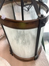 Kichler Barrington 4 Light Distressed Black and Wood Tone Rustic Pendant Light