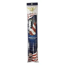 American Flag & Pole Kit : 6ft Steel Wall Mount Pole 3x5ft USA Poly Flag Kit